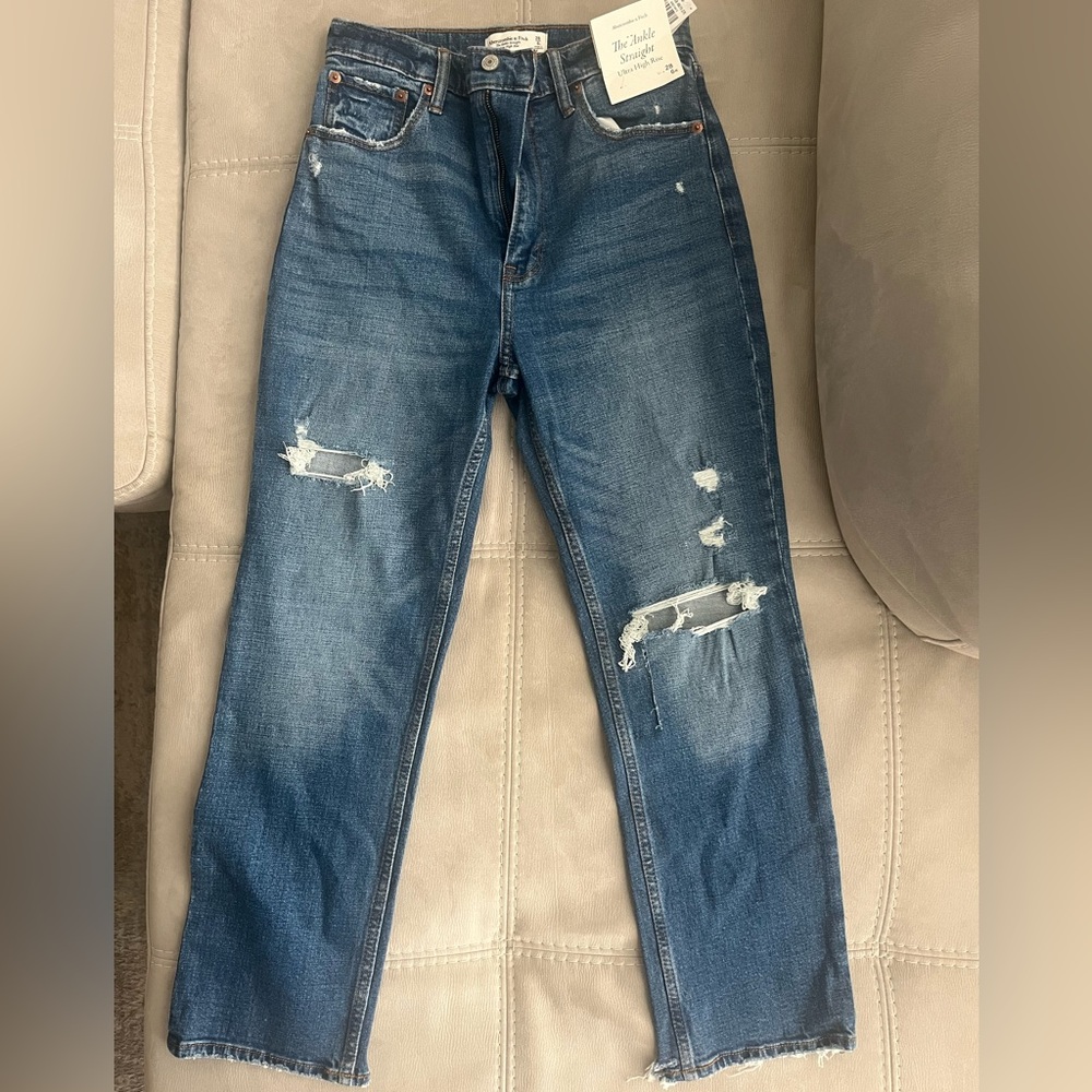 Abercrombie & Fitch Blue Straight Leg Jeans